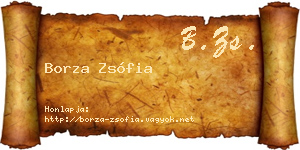 Borza Zsófia névjegykártya